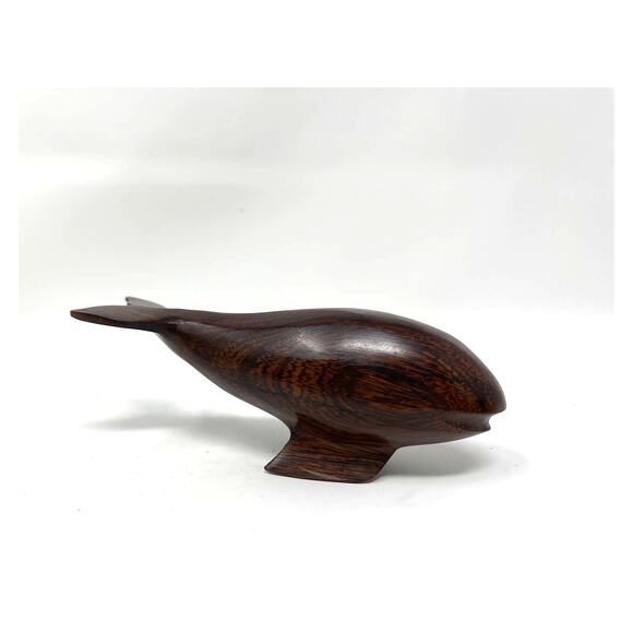 Hand Carved Ironwood Wood Whale ~ Wooden Figurine~ Miniature 4.5" - Picture 1 of 6